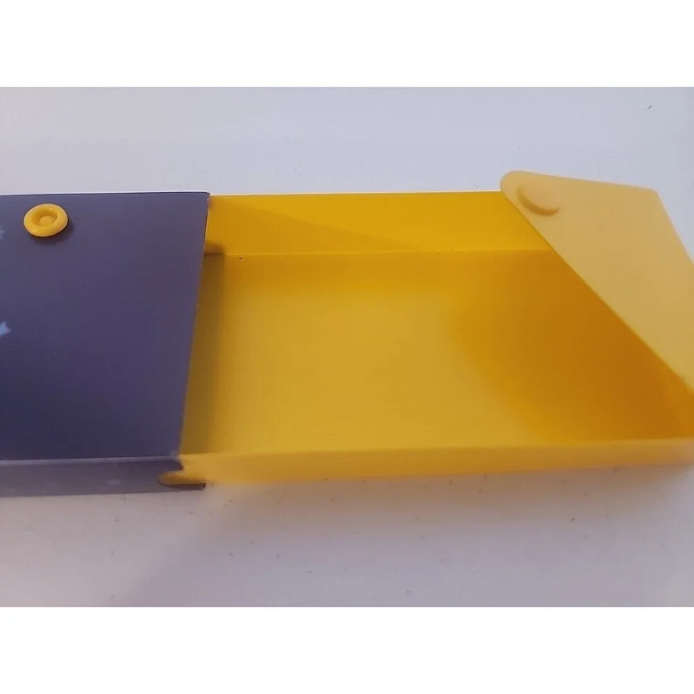 New With Tags DC Batman Yellow Plastic Pencil Case With Snap Closure Cartoon
